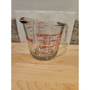 Anchor Hocking 2 Cup (16 Ounce Capacity) Glass Measuring Cup, Clear Glass .